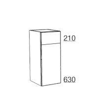 Badea Highboard 30 cm, 1 Auszug, 1 Tür, 1 Glaseinlegeboden, Abdeckplatte