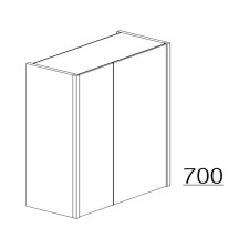 Badea Spiegelschrank 60 cm mit seitlicher Beleuchtung, bemaßte Skizze