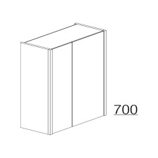 Badea Spiegelschrank 60 cm mit seitlicher Beleuchtung, bemaßte Skizze