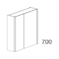 Badea Spiegelschrank 60 cm mit seitlicher Beleuchtung, bemaßte Skizze