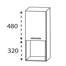 Laguna Ergänzungsschrank Highboard - 30 cm Skizze