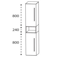 Laguna Ergänzungsschrank Hochschrank - 40 cm Skizze