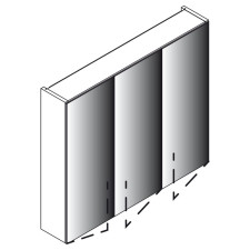 Lanzet Spiegel Spiegelschrank L0 - 80 cm Skizze