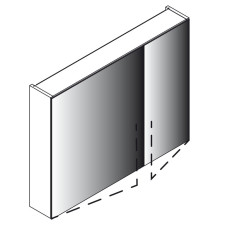 Lanzet Spiegel Spiegelschrank L0 - 90 cm Skizze
