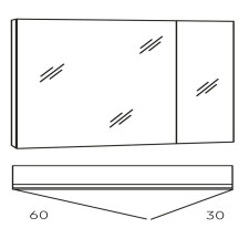 Marlin Bad 3980 Spiegelschrank - 90 cm Skizze