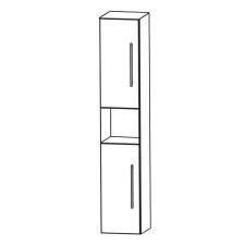 Puris Kera Plan Hochschrank 30 cm, 2 Türen, offenes Fach Skizze