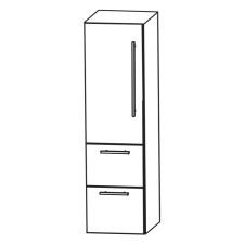 Puris Kera Plan Mittelschrank - 40 cm, mit 1 Tür, 2 Metallauszüge Skizze