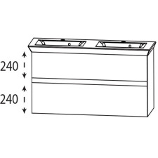 Puris Kera Plan Waschtisch mit Unterschrank - 126 cm Skizze