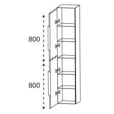 Puris Modern Life Hochschrank 40 cm Skizze