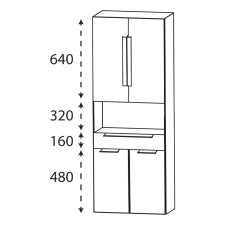 Puris Modern Life Hochschrank 60 cm Skizze